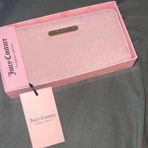 Juicy Couture Light Pink Embossed Clutch Wallet- NWT
